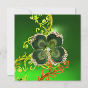GRÜNE WIRBEL, KLEEBLATT JEWEL ST PATRICK'S DAY PAR EINLADUNG
