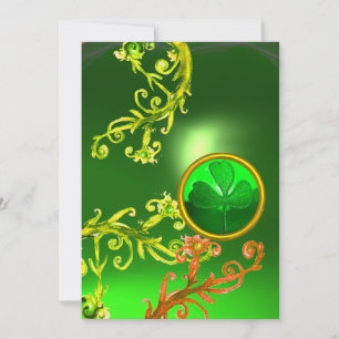 GRÜNE WIRBEL UND KLEEBLATT ST PATRICK'S DAY PARTY EINLADUNG