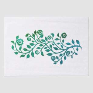 Grüne Wirble Blütenblätter Arabesque Elegantes Des Seidenpapier