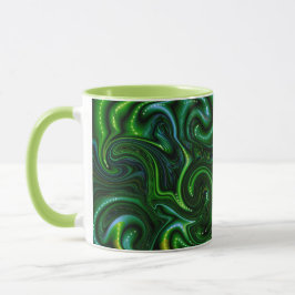 Grüne Wirble Gepunktete Abstrakte Kunst Tasse