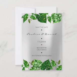 Grüne Woodland Grüne Monstera Save the Date Gra