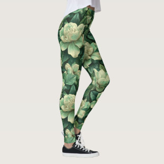 Grüne Workout-Gardenien Ästhetisches Jubiläumsgesc Leggings