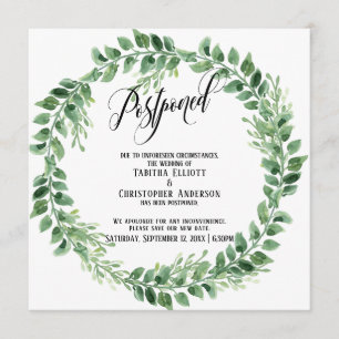 Grüne Wreath Hinausgezögerte Hochzeitsankündigung Einladung
