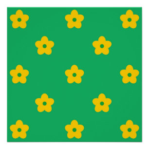 Grüne Y2K-Bold-Wildblumen-Kunst für lebendigen Frü Poster