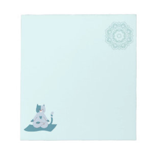 Grüne Yoga-Katzen Notizblock