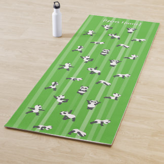 Grüne Yoga-Matte mit Panda und individuellem Namen Yogamatte