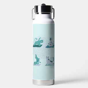 Grüne Yogakatzen Trinkflasche