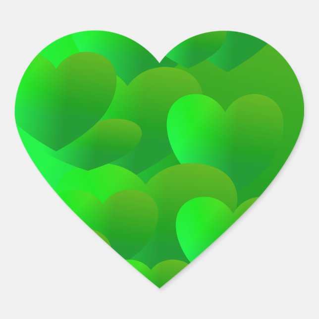 Grüne Zärtlichkeit Herz-Aufkleber (Vorderseite)