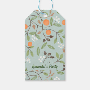 Grüne Zitrusfrüchte und Orange Blossom Geschenkanhänger