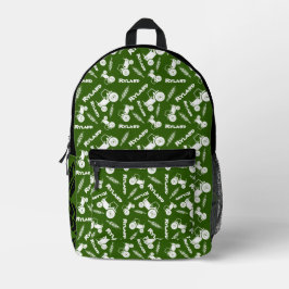 Grüne Zugmaschine und Weizengrafik personalisiert Bedruckter Rucksack