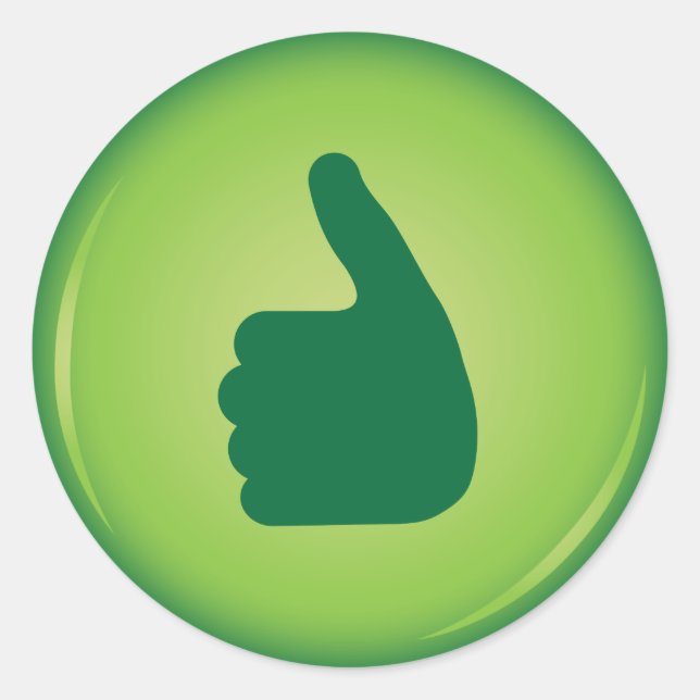 Grüne Zustimmung Runder Aufkleber (Vorderseite)