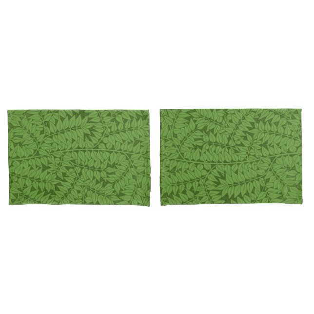Grüne Zweigstelle Muster (Jungle Art) (William Mor Kissenbezug (Vorderseite-Set)