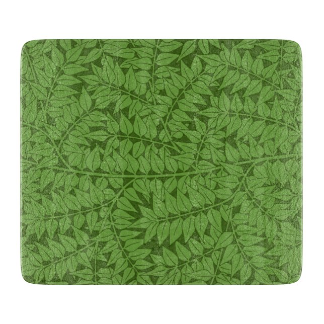 Grüne Zweigstelle Muster (Jungle Art) (William Mor Schneidebrett (Vorderseite)