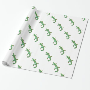 Grüneisen auf weißem Papier Geschenkpapier