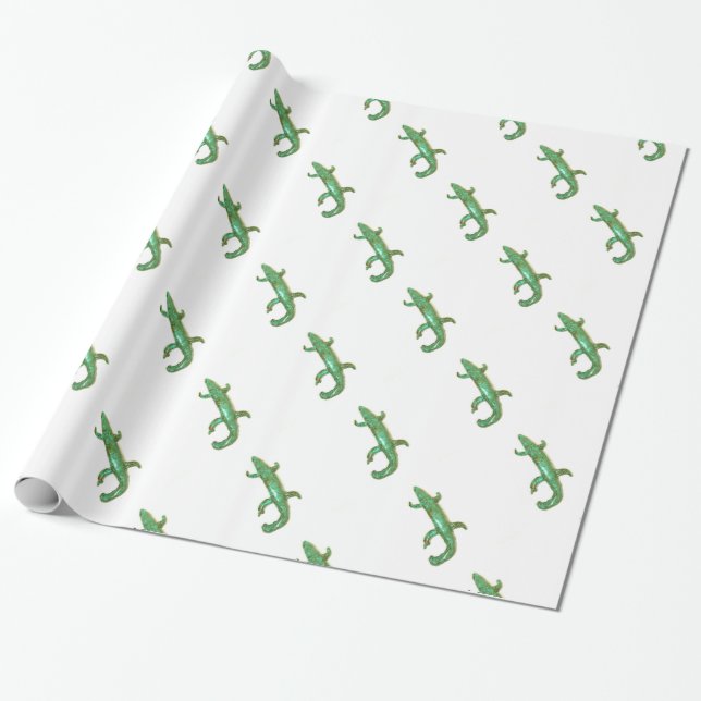 Grüneisen auf weißem Papier Geschenkpapier (Ungerollt)