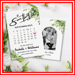 Grünen Kalender Hochzeit speichern Datum Begleitkarte