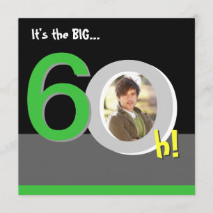 Grünen Sie 60. großes 6-Oh! Einladung