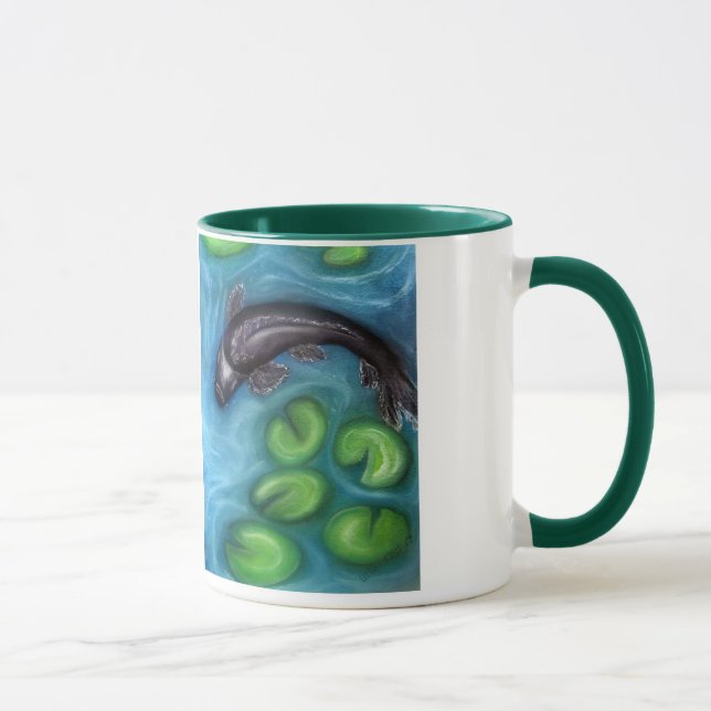 Grünen und schwarzen Kois Tasse (Rechts)
