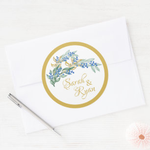 Grünen Zweig-Hochzeitsticker Runder Aufkleber