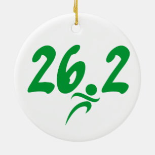 Grüner 26,2-Marathon Keramikornament