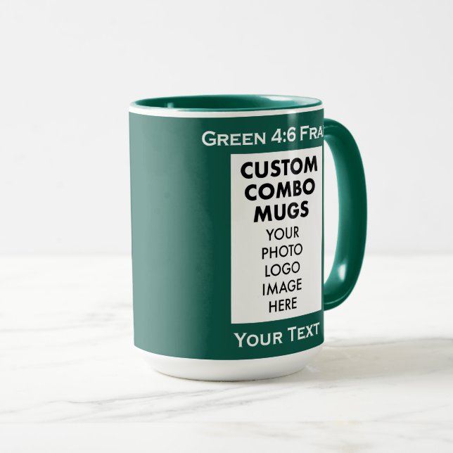Grüner 4:6 Bilderrahmen 2 x Foto Custom Combo Tasse (VorderseiteRechts)