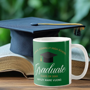 Grüner Abschluss individuell gestaltete Graduierun Kaffeetasse