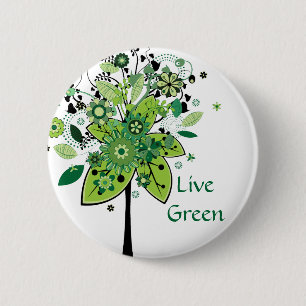 Grüner abstrakter Baum Button