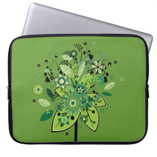 Grüner abstrakter Baum Laptopschutzhülle