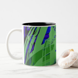 Grüner abstrakter Graffiti-Muster-Becher | Urbane  Zweifarbige Tasse