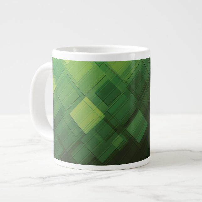 Grüner abstrakter Technologieentwurf Jumbo-Tasse (Vorderseite Links)