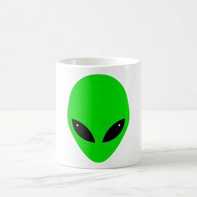 Grüner alien-Kopf Kaffeetasse (Mittel)