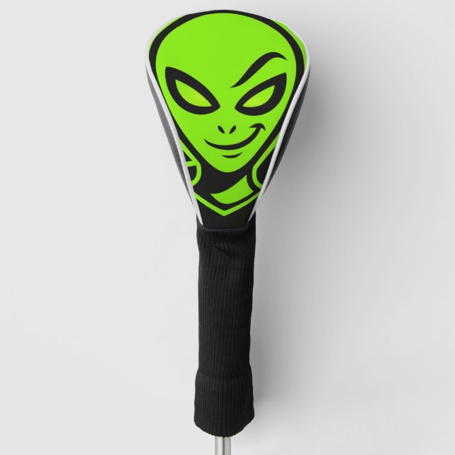 Grüner Alien Viel Glück Golf Headcover (Vorderseite)