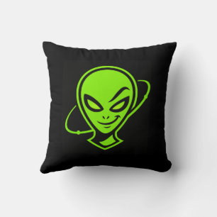 Grüner Alien Viel Glück Kissen