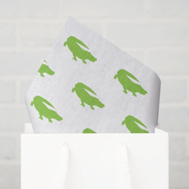 Grüner Alligator Preppy Designer Südlicher Spaß Seidenpapier (Geschenk Tasche)