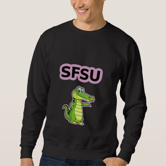 Grüner Alligator Sweatshirt (Vorderseite)