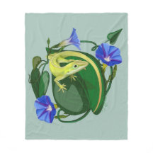 Grüner Anolis mit Prunkwinde