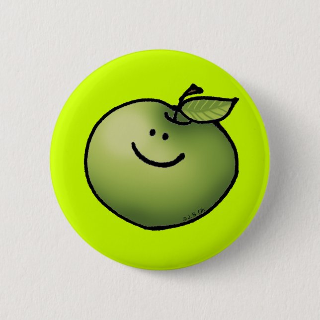 Grüner Apfel Button (Vorderseite)