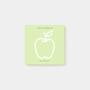 Grüner Apfel mit Lehrer Von Schreibtisch von 3 x 3 Post-it Klebezettel