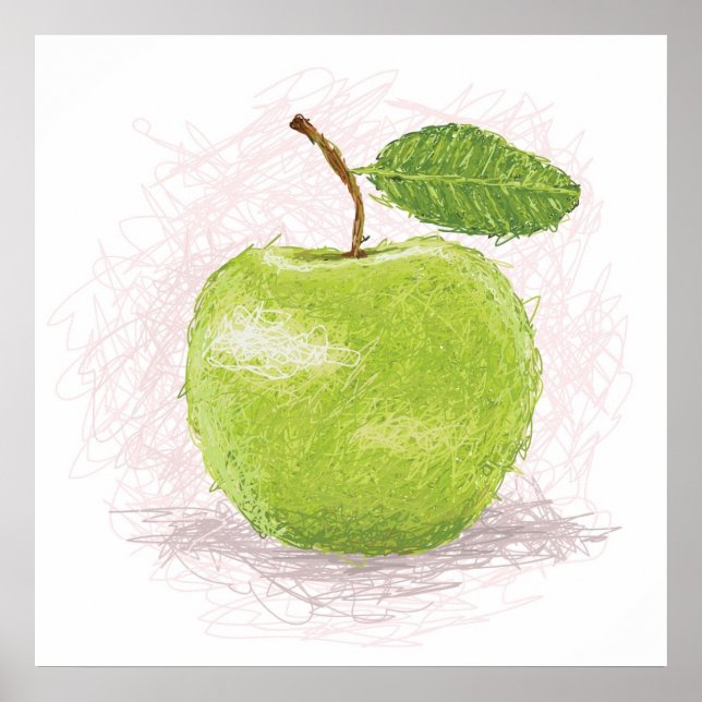 grüner Apfel Poster (Vorne)