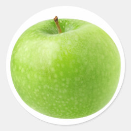 Grüner Apfel Runder Aufkleber