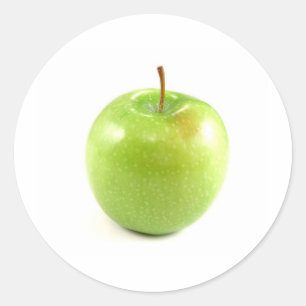 Grüner Apfel Runder Aufkleber
