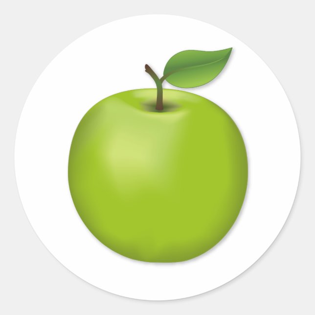 Grüner Apfel Runder Aufkleber (Vorderseite)