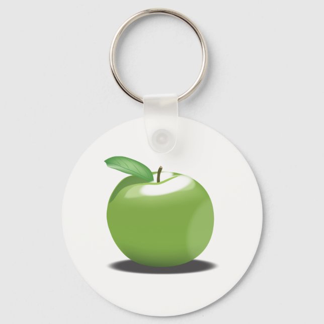 Grüner Apfel Schlüsselanhänger (Vorderseite)
