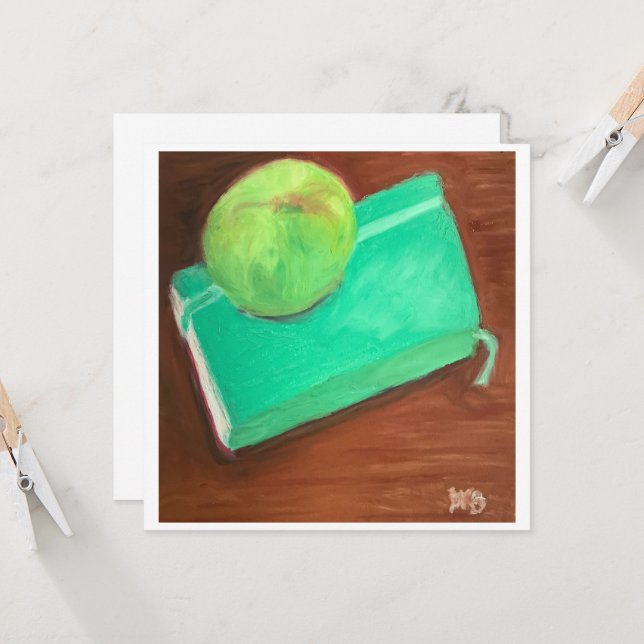 Grüner Apfel und Journal Karte (Vorderseite/Rückseite Beispiel)