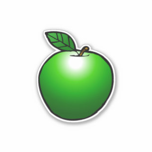 Grüner Apfel zugeschnittenes Vinyl-Sticker Aufkleber