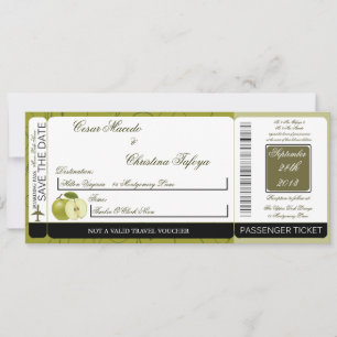 Grüner Apfelwein Boarding Einladung Hochzeit