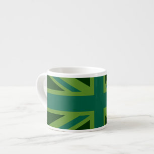 Grüner Aquamariner Unions-Jack-Flag-Stil Espressotasse
