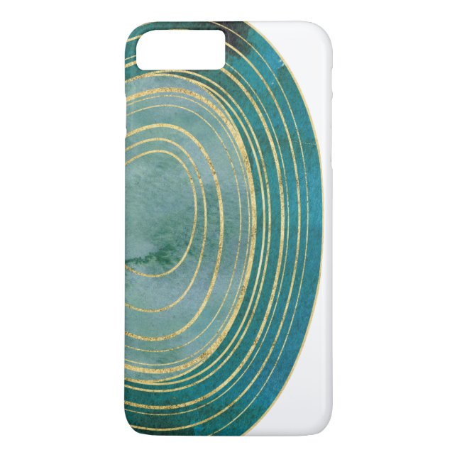 Grüner Aquarell-Achat mit Goldakzent Case-Mate iPhone Hülle (Rückseite)