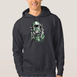 Grüner Astronautenkatze Hoodie