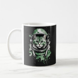 Grüner Astronautenkatze Kaffeetasse